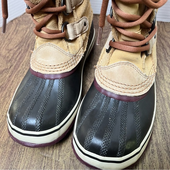 Sorel Joan of Arctic Waterproof Winter Boots Beige Purple Size 7 - Picture 10 of 13